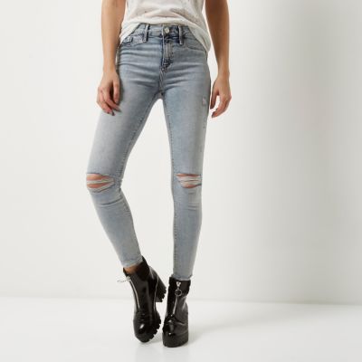 Light wash ripped Molly jeggings